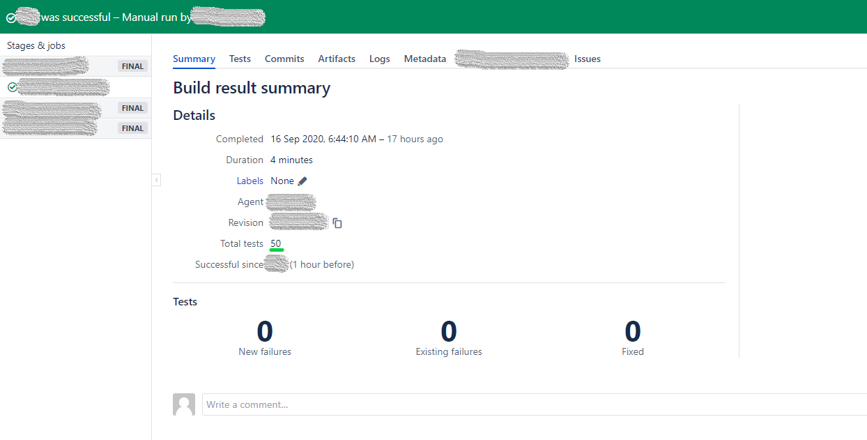 Udany test